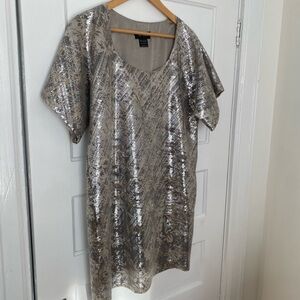 Jay Ahr sequin silver shift mini dress